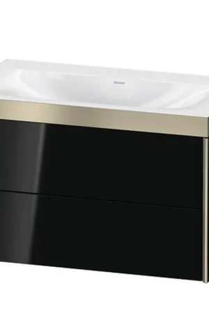 Bulk Order Duravit Xviu 31" x 20" x 19" Two Drawer C-Bonded Wall-Mount Vanity Kit Without Tap Hole, Black (XV4615NB140P)