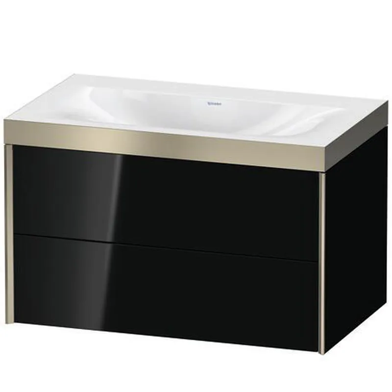 Bulk Order Duravit Xviu 31" x 20" x 19" Two Drawer C-Bonded Wall-Mount Vanity Kit Without Tap Hole, Black (XV4615NB140P)
