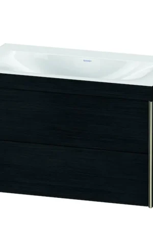 Affordable Duravit Xviu 31" x 20" x 19" Two Drawer C-Bonded Wall-Mount Vanity Kit Without Tap Hole, Oak Black (XV4615NB116C)