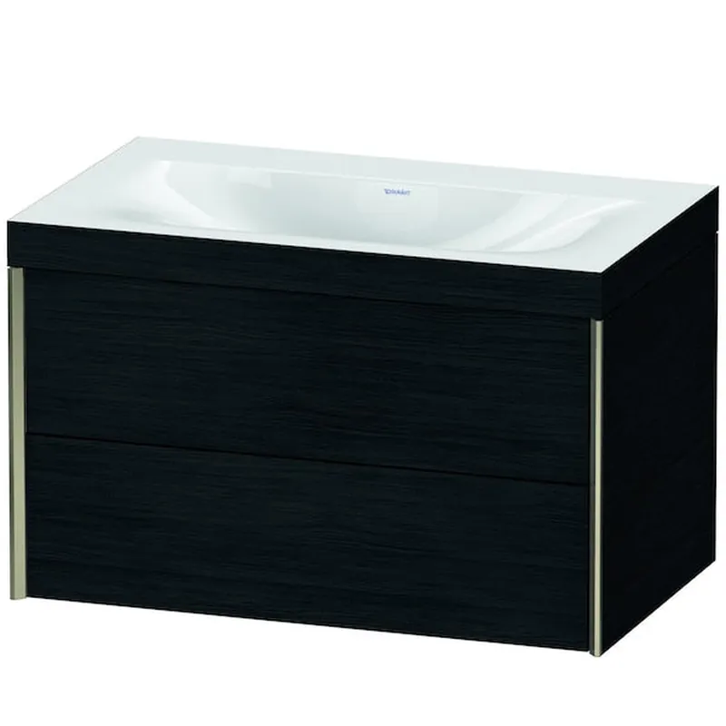 Affordable Duravit Xviu 31" x 20" x 19" Two Drawer C-Bonded Wall-Mount Vanity Kit Without Tap Hole, Oak Black (XV4615NB116C)