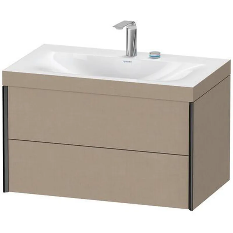 Best Choice Duravit Xviu 31" x 20" x 19" Two Drawer C-Bonded Wall-Mount Vanity Kit With Two Tap Holes, Linen (XV4615EB275C)