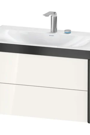 Discount Duravit Xviu 31" x 20" x 19" Two Drawer C-Bonded Wall-Mount Vanity Kit With Two Tap Holes, White (XV4615EB222P)