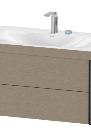 Affordable Duravit Xviu 31" x 20" x 19" Two Drawer C-Bonded Wall-Mount Vanity Kit With Two Tap Holes, Cashmere Oak (XV4615EB211C)