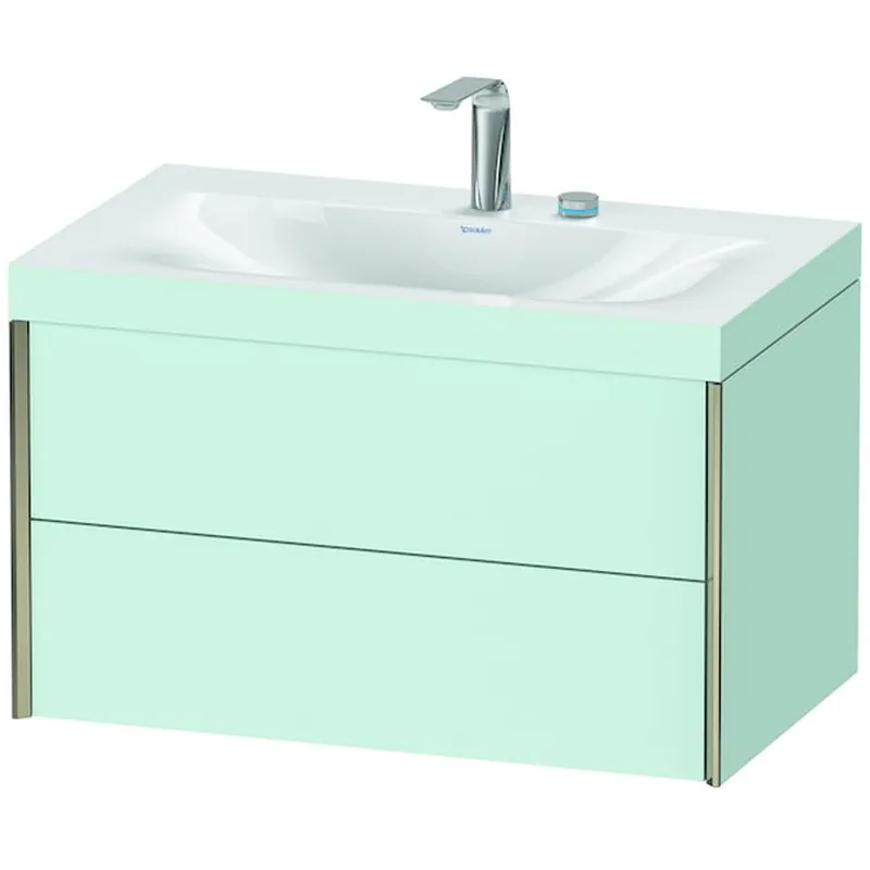 Buy Direct Duravit Xviu 31" x 20" x 19" Two Drawer C-Bonded Wall-Mount Vanity Kit With Two Tap Holes, Light Blue (XV4615EB109C)