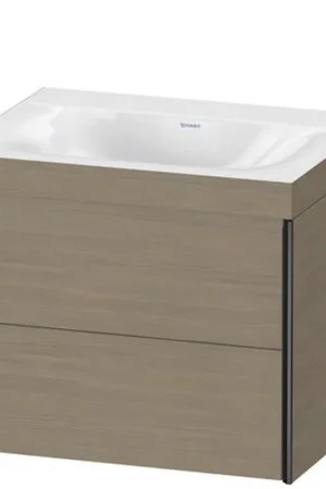 Cheap Duravit Xviu 24" x 20" x 19" Two Drawer C-Bonded Wall-Mount Vanity Kit Without Tap Hole, Oak Terra (XV4614NB235C)