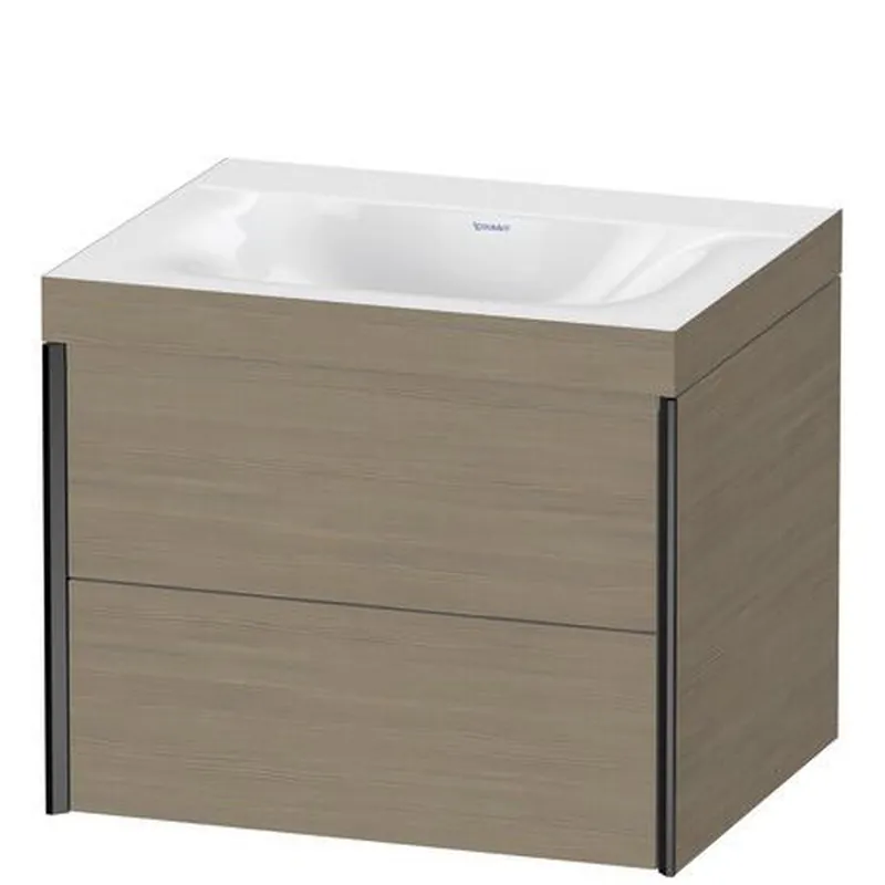 Cheap Duravit Xviu 24" x 20" x 19" Two Drawer C-Bonded Wall-Mount Vanity Kit Without Tap Hole, Oak Terra (XV4614NB235C)