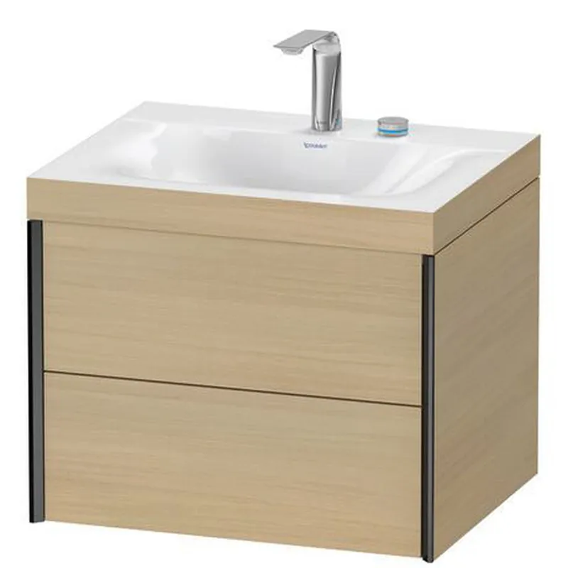 Duravit Xviu 24" x 20" x 19" Two Drawer C-Bonded Wall-Mount Vanity Kit With Two Tap Holes, Mediterranean Oak (XV4614EB271C) Sale