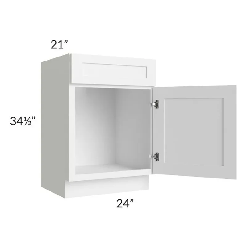 Final Sale RTA Frosted White Shaker 24" Vanity Sink Base Cabinet