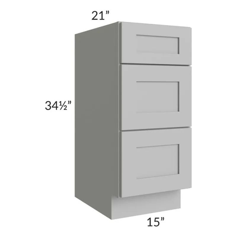 RTA Pewter Grey Shaker 15" Drawer Base Bathroom Vanity Cabinet Order Now