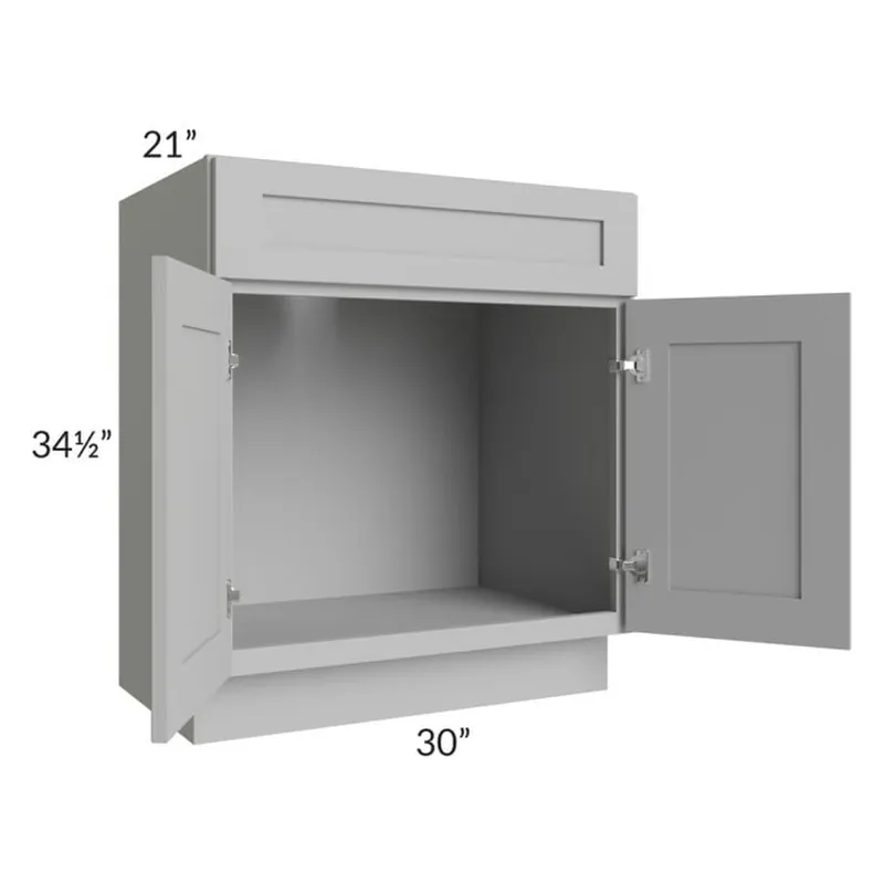 RTA Pewter Grey Shaker 30" Bathroom Vanity With 2 Doors Buy Online