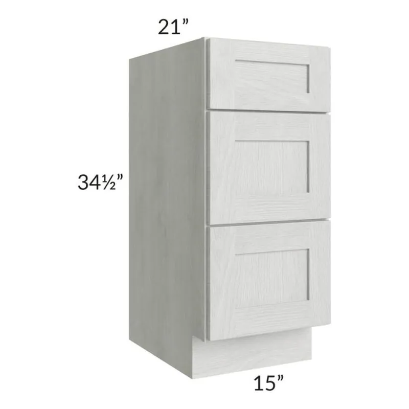 RTA Heather Grey Shaker 15" Drawer Base Bathroom Vanity Cabinet Special Discount