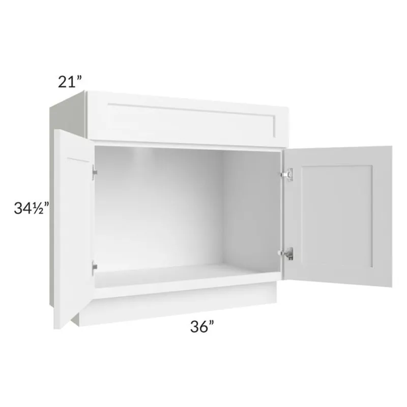 RTA Aspen White Shaker 36" Bathroom Vanity With 2 Doors Get Yours