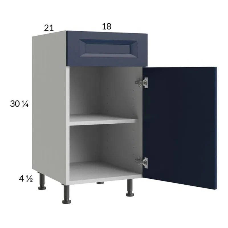 Holiday Sale RTA Harbor Navy 18" Vanity Base Cabinet with 1 Finished End Panel