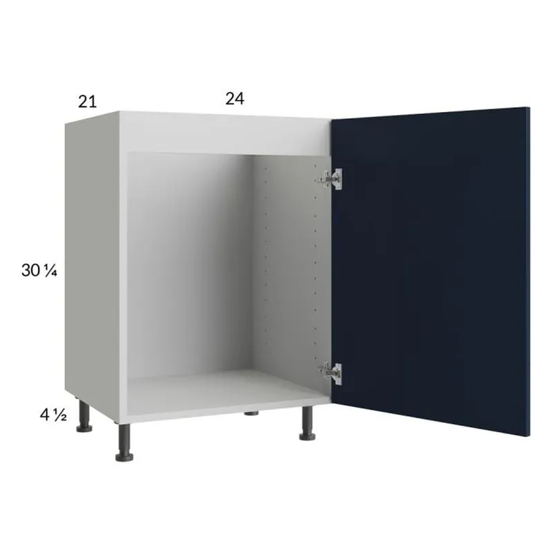 Cheap RTA Harbor Navy 24" Full Height Door Vanity Sink Base Cabinet with 1 Door and 2 Finished End Panels