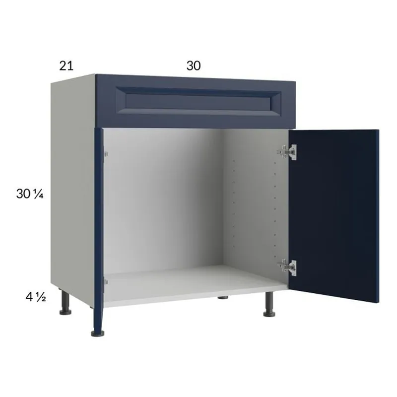 Hot Deal RTA Harbor Navy 30" Vanity Sink Base Cabinet with 2 Finished End Panels