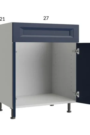 Authentic RTA Harbor Navy 27" Vanity Sink Base Cabinet with 2 Finished End Panels