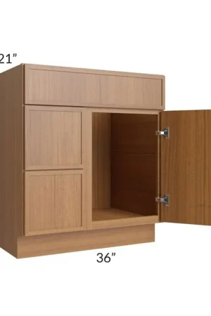 While Supplies Last RTA Portland Walnut 30" Bathroom Vanity With 1 Door On The Right