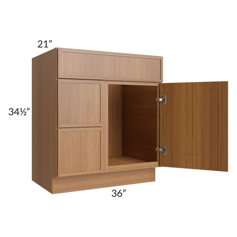 While Supplies Last RTA Portland Walnut 30" Bathroom Vanity With 1 Door On The Right