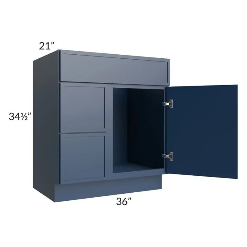 RTA Portland Navy Blue 30" Bathroom Vanity With 1 Door On The Right Fresh Stock