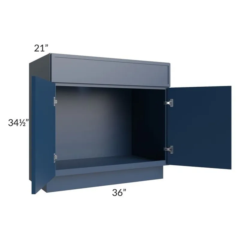 RTA Portland Navy Blue 36" Bathroom Vanity With 2 Doors Buy Today