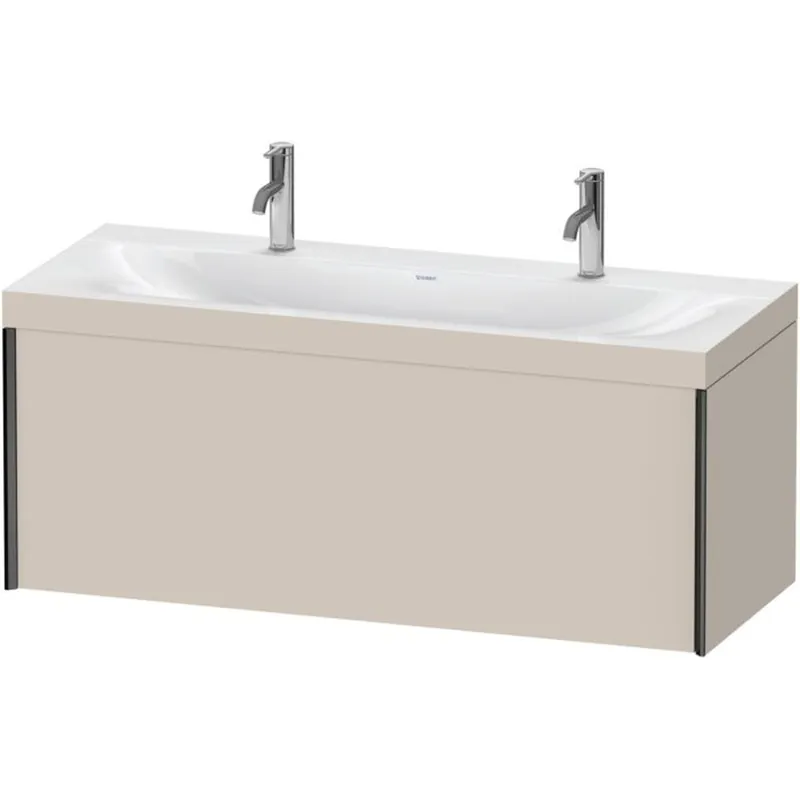 Duravit XViu 47" x 20" x 19" One Drawer C-Bonded Wall-Mount Vanity Kit With One Tap Hole, Taupe (XV4613OB291C) Bargain