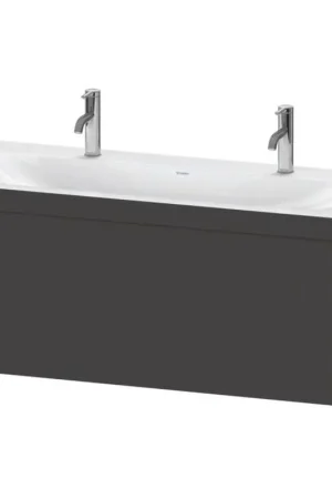 Crafted Duravit XViu 47" x 20" x 19" One Drawer C-Bonded Wall-Mount Vanity Kit With One Tap Hole, Graphite (XV4613OB280C)