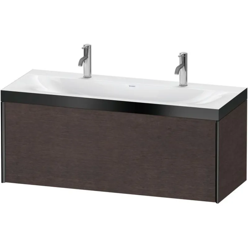 Special Discount Duravit XViu 47" x 20" x 19" One Drawer C-Bonded Wall-Mount Vanity Kit With One Tap Hole, Dark Brushed Oak (XV4613OB272P)
