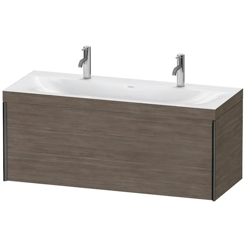 Duravit XViu 47" x 20" x 19" One Drawer C-Bonded Wall-Mount Vanity Kit With One Tap Hole, Pine Terra (XV4613OB251C) Wholesale