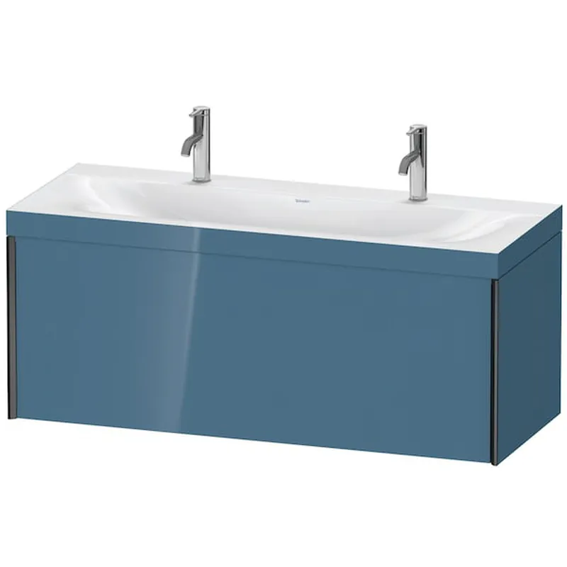 Free Delivery Duravit XViu 47" x 20" x 19" One Drawer C-Bonded Wall-Mount Vanity Kit With One Tap Hole, Stone Blue (XV4613OB247C)