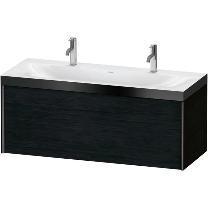 Special Offer Duravit XViu 47" x 20" x 19" One Drawer C-Bonded Wall-Mount Vanity Kit With One Tap Hole, Oak Black (XV4613OB216P)