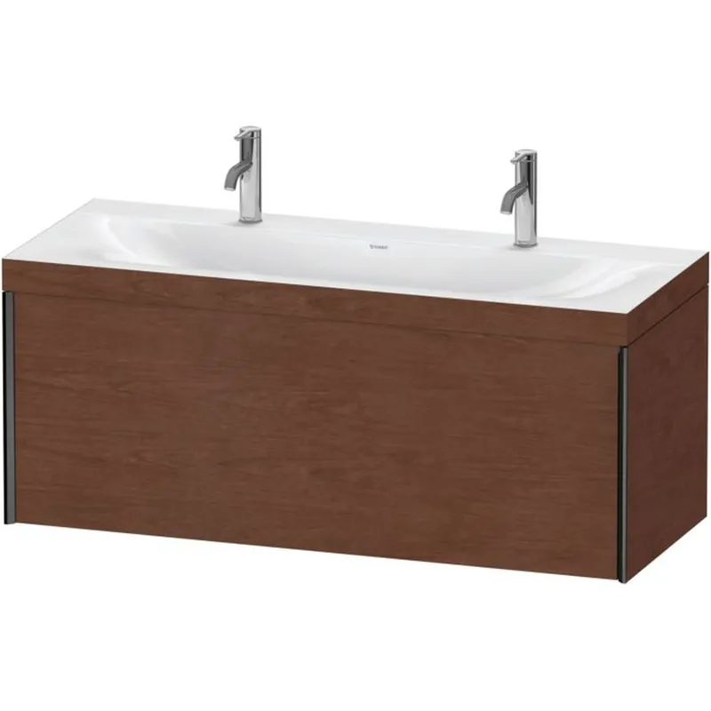 Duravit XViu 47" x 20" x 19" One Drawer C-Bonded Wall-Mount Vanity Kit With One Tap Hole, American Walnut (XV4613OB213C) Latest
