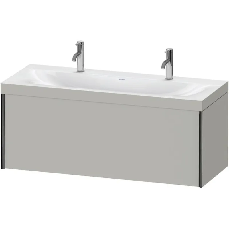 Duravit XViu 47" x 20" x 19" One Drawer C-Bonded Wall-Mount Vanity Kit With One Tap Hole, Concrete Gray (XV4613OB207C) Express Delivery