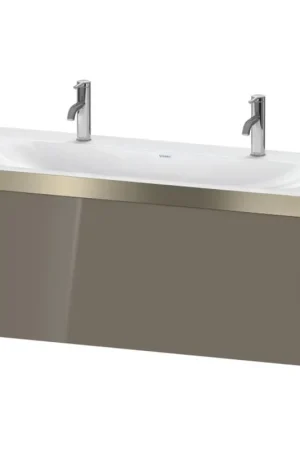 Crafted Duravit XViu 47" x 20" x 19" One Drawer C-Bonded Wall-Mount Vanity Kit With One Tap Hole, Flannel Gray (XV4613OB189P)