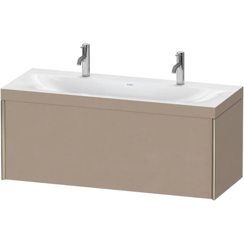 Duravit XViu 47" x 20" x 19" One Drawer C-Bonded Wall-Mount Vanity Kit With One Tap Hole, Linen (XV4613OB175C) Buy Today