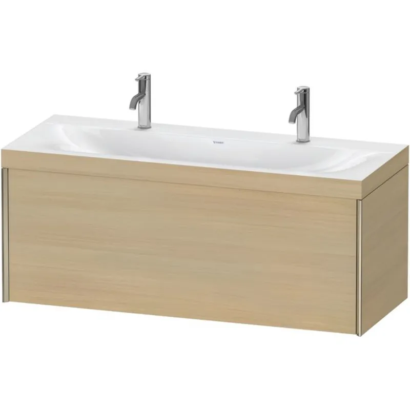 Duravit XViu 47" x 20" x 19" One Drawer C-Bonded Wall-Mount Vanity Kit With One Tap Hole, Mediterranean Oak (XV4613OB171C) Holiday Sale
