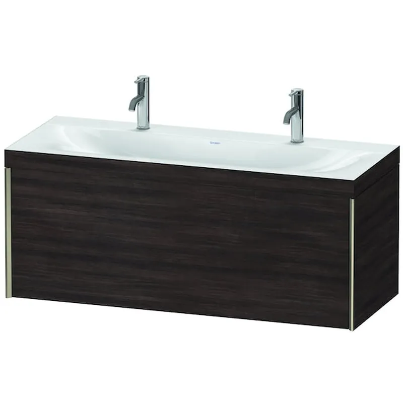 Duravit XViu 47" x 20" x 19" One Drawer C-Bonded Wall-Mount Vanity Kit With One Tap Hole, Chestnut Dark (XV4613OB153C) Order Now