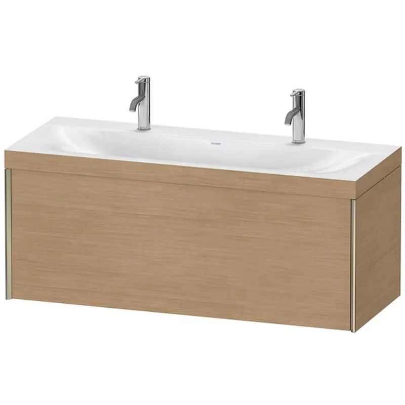 Next Day Delivery Duravit XViu 47" x 20" x 19" One Drawer C-Bonded Wall-Mount Vanity Kit With One Tap Hole, European Oak (XV4613OB152C)