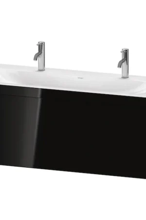 Bargain Duravit XViu 47" x 20" x 19" One Drawer C-Bonded Wall-Mount Vanity Kit With One Tap Hole, Black (XV4613OB140C)
