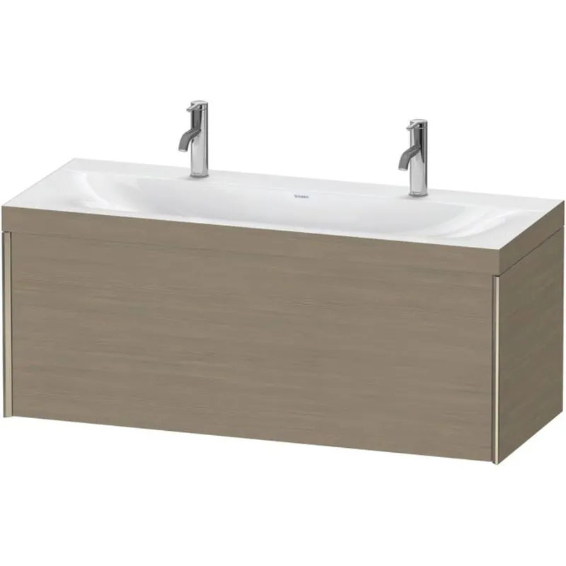 Duravit XViu 47" x 20" x 19" One Drawer C-Bonded Wall-Mount Vanity Kit With One Tap Hole, Oak Terra (XV4613OB135C) Certified