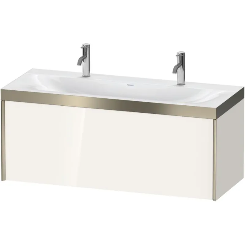 Direct From Manufacturer Duravit XViu 47" x 20" x 19" One Drawer C-Bonded Wall-Mount Vanity Kit With One Tap Hole, White (XV4613OB122P)