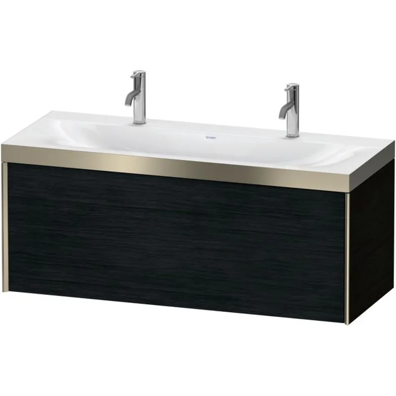 Duravit XViu 47" x 20" x 19" One Drawer C-Bonded Wall-Mount Vanity Kit With One Tap Hole, Oak Black (XV4613OB116P) Save Now