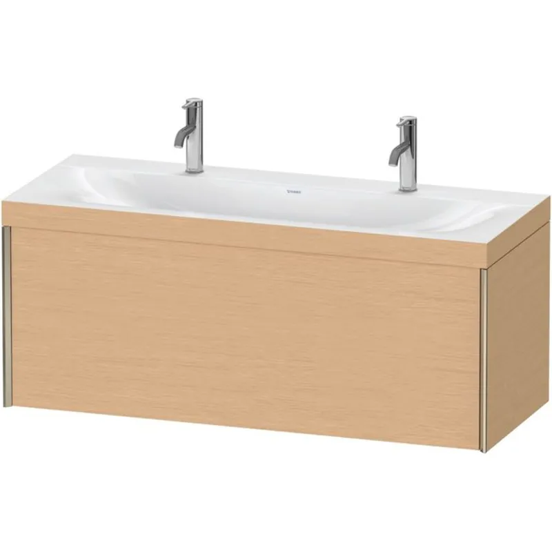 Duravit XViu 47" x 20" x 19" One Drawer C-Bonded Wall-Mount Vanity Kit With One Tap Hole, Brushed Oak (XV4613OB112C) Editor’s Pick