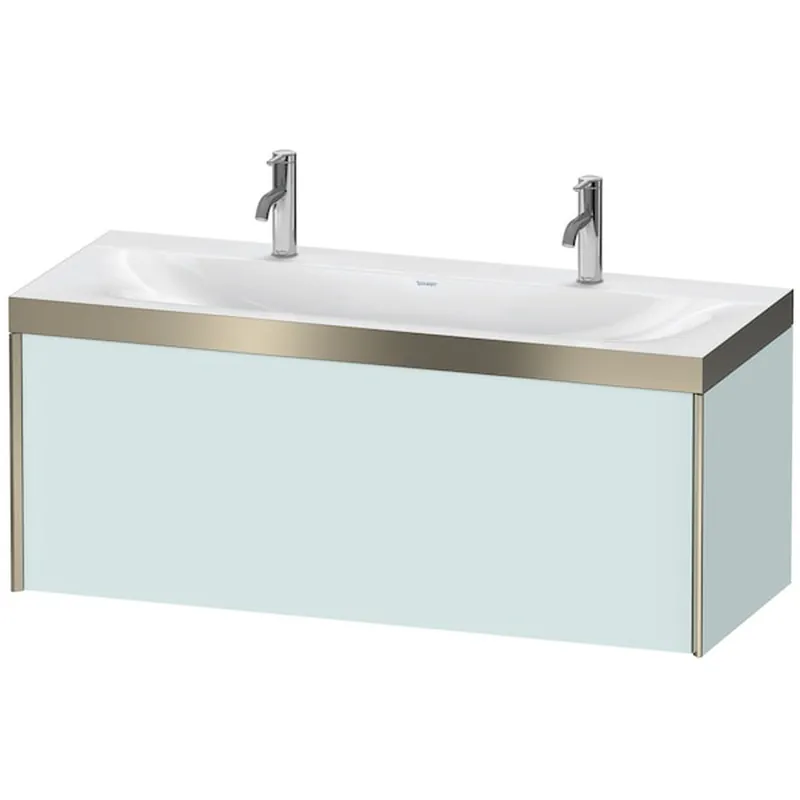 Duravit XViu 47" x 20" x 19" One Drawer C-Bonded Wall-Mount Vanity Kit With One Tap Hole, Light Blue (XV4613OB109P) Cheap