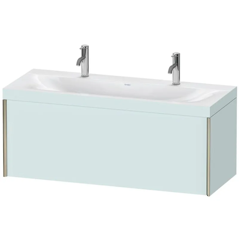 No Minimum Order Duravit XViu 47" x 20" x 19" One Drawer C-Bonded Wall-Mount Vanity Kit With One Tap Hole, Light Blue (XV4613OB109C)