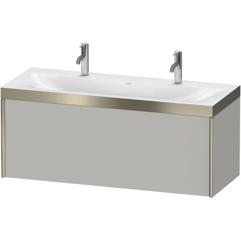 Duravit XViu 47" x 20" x 19" One Drawer C-Bonded Wall-Mount Vanity Kit With One Tap Hole, Concrete Gray (XV4613OB107P) Get Yours