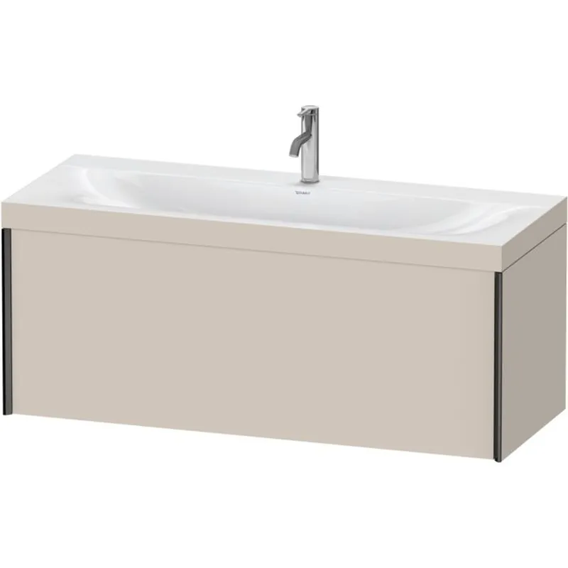 Duravit XViu 47" x 20" x 19" One Drawer C-Bonded Wall-Mount Vanity Kit With One Tap Hole, Taupe (XV4612OB291C) Crafted