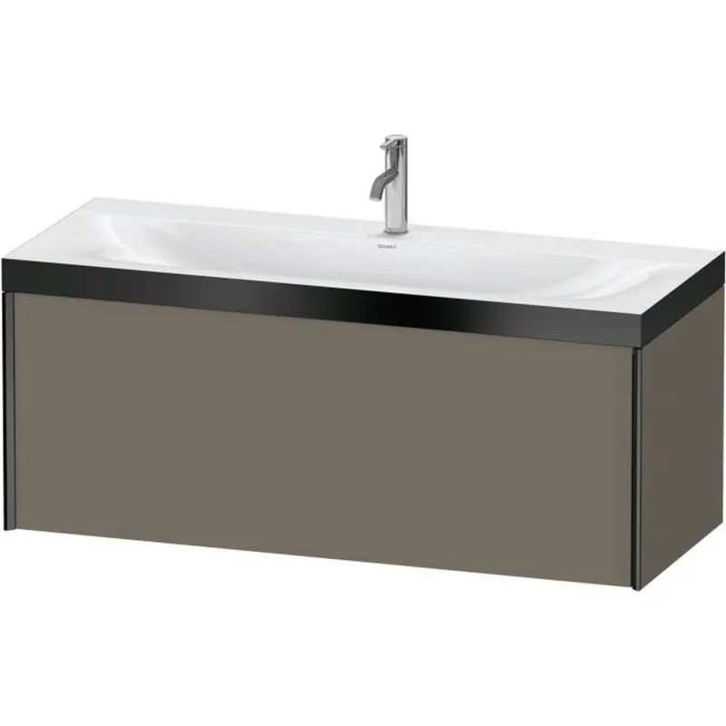 Duravit XViu 47" x 20" x 19" One Drawer C-Bonded Wall-Mount Vanity Kit With One Tap Hole, Flannel Gray (XV4612OB290P) Best Seller