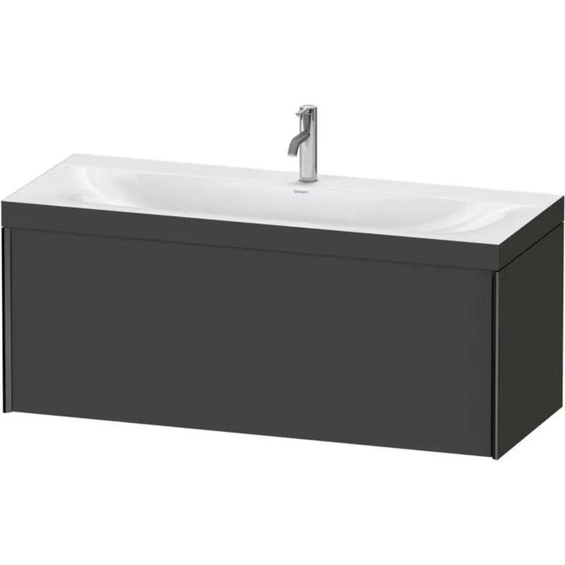 Duravit XViu 47" x 20" x 19" One Drawer C-Bonded Wall-Mount Vanity Kit With One Tap Hole, Graphite (XV4612OB280C) Exclusive Offer