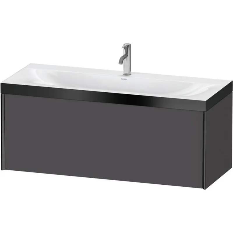 Flash Sale Duravit XViu 47" x 20" x 19" One Drawer C-Bonded Wall-Mount Vanity Kit With One Tap Hole, Graphite (XV4612OB249P)