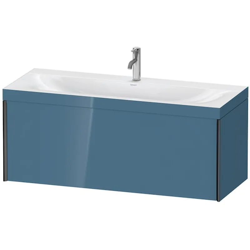Duravit XViu 47" x 20" x 19" One Drawer C-Bonded Wall-Mount Vanity Kit With One Tap Hole, Stone Blue (XV4612OB247C) Certified
